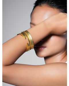 Gold Plated Handcrafted Brass Bangles - Set of 2