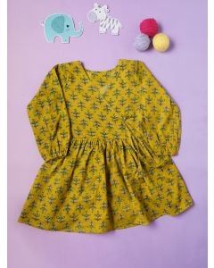 Mehndi Green Hand Block Printed Cotton Top