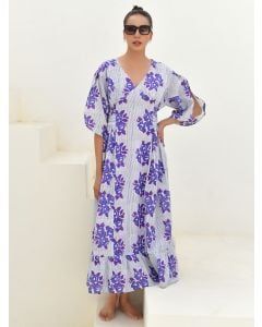 Blue Hand Block Printed Cotton Dress