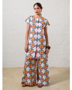 Multicolor Printed Poplin Co-ord Set- Set of 2