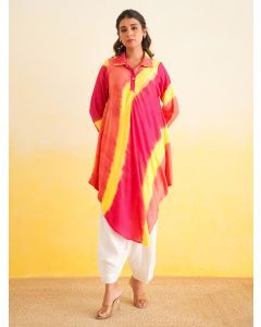 Multicolor Shibori Dyed Muslin Kurta
