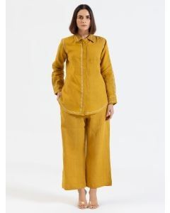 Mustard Yellow Linen Co-ord Set - Set of 2