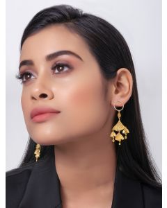 Gold Toned Handcrafted Brass Earrings