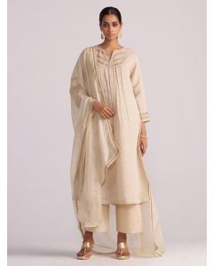 Beige Woven Viscose Suit - Set of 3