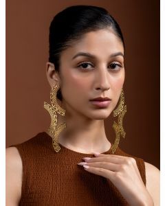 Gold Plated Handcrafted Brass Earrings