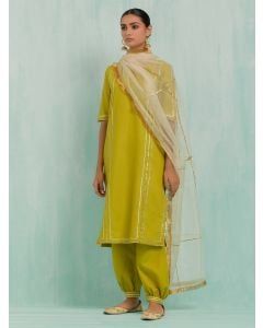 Green Gota Work Cotton Slub Suit- Set of 3