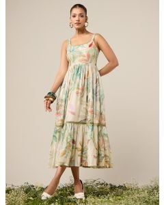 Yellow Printed Cotton Dress