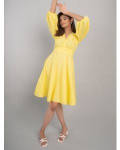 Yellow Cotton Poplin Dress