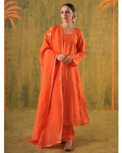 Orange Silk Suit - Set of 3