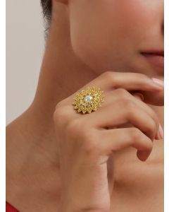 Gold Plated Handcrafted Brass Ring