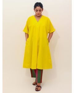 Yellow Cotton Kurta with Pants - Set of 2