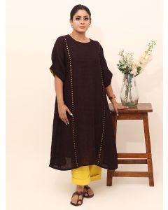 Black Cotton Kurta with Pants - Set of 2