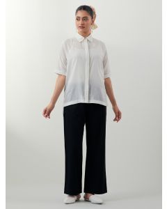 White Embroidered Cotton Co-ord Set- Set of 2