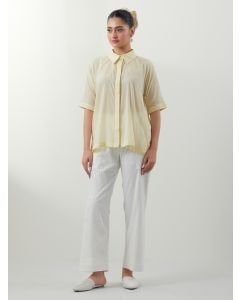 Light Yellow Embroidered Cotton Co-ord Set- Set of 2