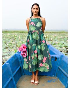 Green Printed Cotton Dress
