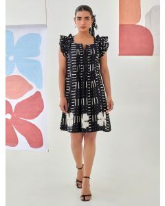 Black Printed Cotton Dress