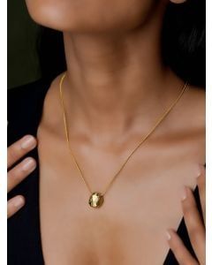 Gold Toned Handcrafted Brass Necklace