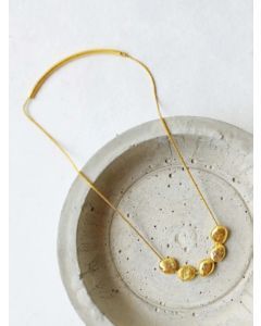 Gold Toned Handcrafted Brass Necklace