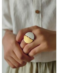 Dual Toned Handcrafted Brass Ring