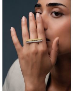 Dual Toned Handcrafted Brass Ring
