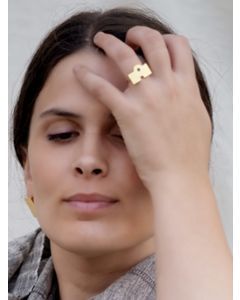 Gold Plated Handcrafted Brass Ring