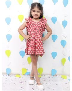 Red Printed Cotton Dress