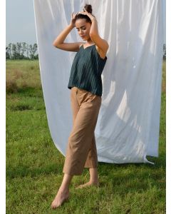 Green Striped Cotton Top