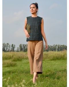 Green Striped Cotton Top