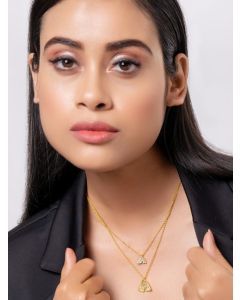 Gold Plated Handcrafted Brass Layered Necklace