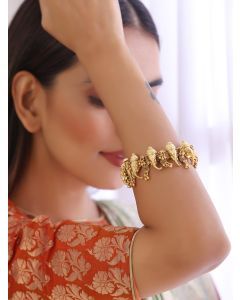 Gold Toned Handcrafted Brass Ganesha Bangle