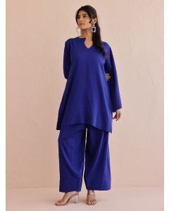 Blue Cotton Kurta with Salwar - Set of 2