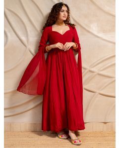 Red Silk Suit- Set of 3