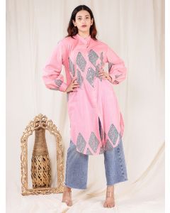 Pink Hand Block Printed Cotton Tunic