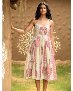 Multicolor Hand Block Printed Cotton Dress