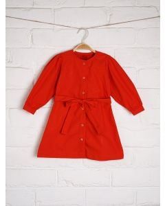 Orange Cotton Dress with Belt