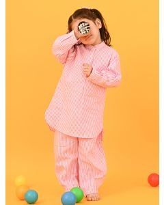 Pink Striped Cotton Co-ord Set - Set of 2