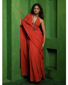 Red Modal Mul Saree