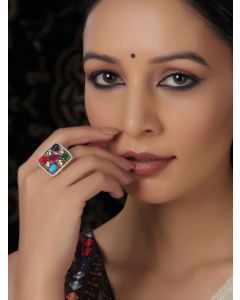 Multicolor Handcrafted Brass Ring
