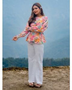 Multicolor Hand Block Printed Cotton Top