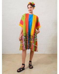 Multicolor Printed Poplin Dress