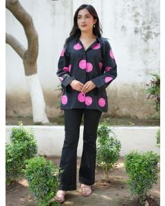 Black Hand Painted Cotton Shirt