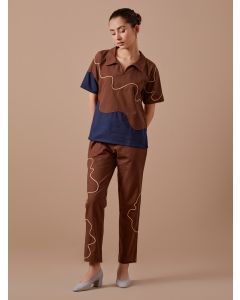 Brown Dori Work Organic Cotton Twill Top