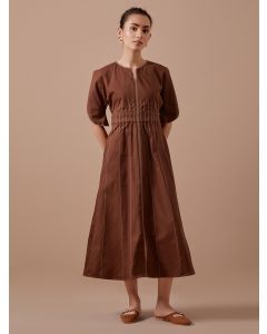 Brown Organic Cotton Twill Dress