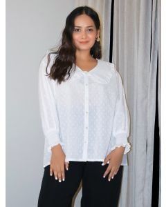 White Cotton Dobby Shirt