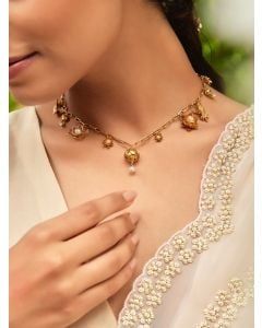 Gold Plated Handcrafted Brass Necklace