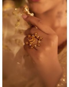 Gold Plated Handcrafted Brass Ring
