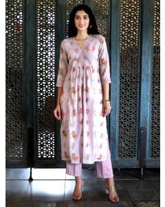 Lavender Printed Cotton Kurta