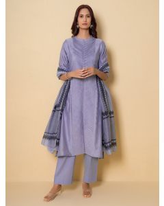 Purple Chanderi Suit - Set of 3