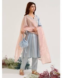 Pink Kota Tissue Dupatta