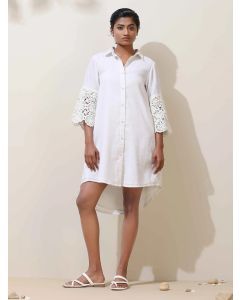 White Crochet Lace Cotton Dress